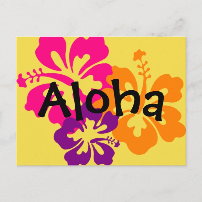 Aloha Bold Flowers-vykort Vykort (Framsida)