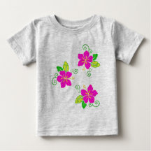 Aloha Broderad Utseende Rosa Hawaiiansk Blomma   