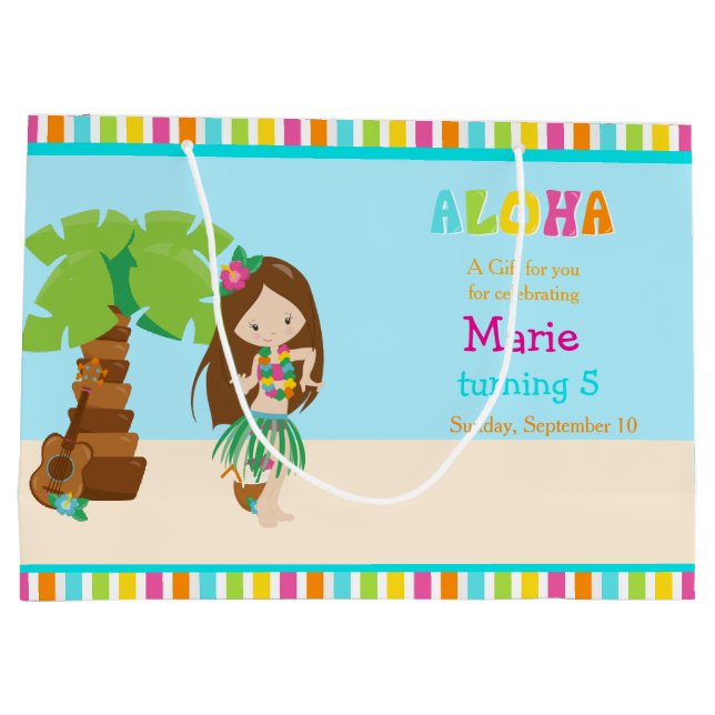 Aloha Brown Hair Girl Tack (Baksidan)