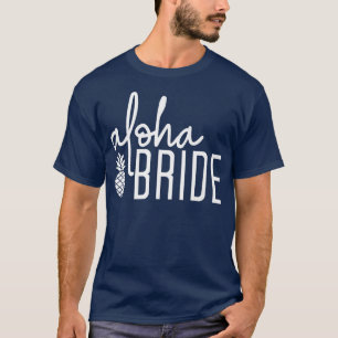 Aloha Brud Söt Strand Bröllop Henparty Fest M T Shirt