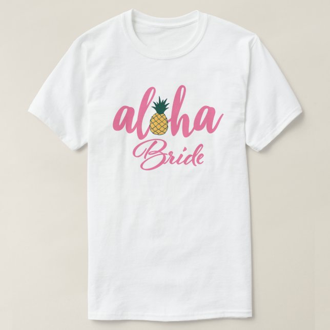 Aloha Brud Vit T Shirt (Design framsida)
