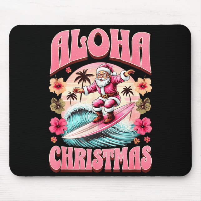 Aloha Christmas Santa Claus Surfing Hawaiian Mele  Musmatta (Framsidan)
