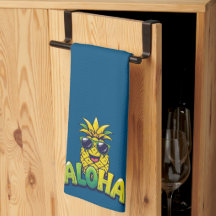 Aloha Collection Pineapple Kitchen Towel Mörk Teal