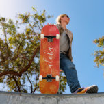 Aloha coola chic typografi gult orange anas mini skateboard bräda 18,5 cm<br><div class="desc">Aloha. Ta med en bit av de hawaiiska öarna till gatorna i din stad varje gång du användor denna ljusa färgad, chic, slående, snyggt, modernt sport på skateboard, skarp, vit handskriven typografi över en stressad grafik, ananas mönster i en levande gult och orange. Gör en roligt och snyggt påstående varje...</div>