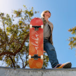 Aloha coola chic typografi gult orange anas mini skateboard bräda 18,5 cm<br><div class="desc">Aloha. Ta med en bit av de hawaiiska öarna till gatorna i din stad varje gång du användor denna ljusa färgad, chic, slående, snyggt, modernt sport på skateboard, skarp, vit handskriven typografi över en stressad grafik, ananas mönster i en levande gult och orange. Gör en roligt och snyggt påstående varje...</div>