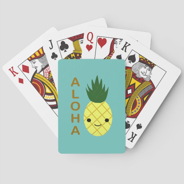 Aloha Cute Kawaii Pineapple Casinokort (Baksidan)