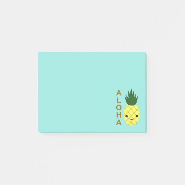 Aloha Cute Kawaii Pineapple Post-it Block (Framsida)