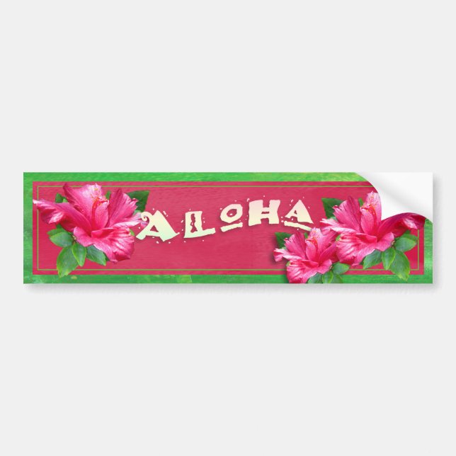 Aloha dekorativ bildekal för rosa hibiskus (Framsidan)