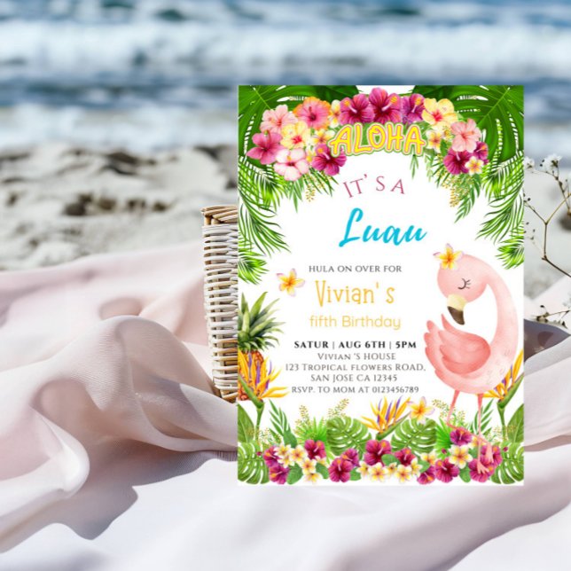 Aloha Det är en Luau Girl-Födelsedagsfest Inbjudningar (Skapare uppladdad)
