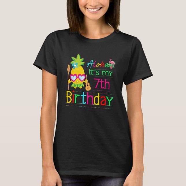 Aloha Det är min 7:e-födelsedag Hawaii Sommarflick T Shirt (Framsida)
