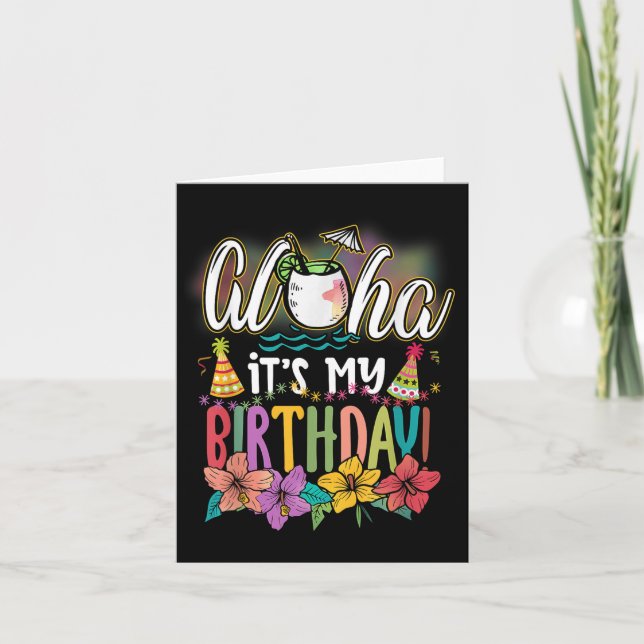 Aloha, det är min födelsedag, hawaiiska Aloha-strä Kort (Framsida)