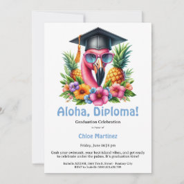 Aloha Diploma Tropical Graduation Pool Party  Inbjudningar