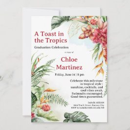 Aloha Diploma! Tropical Graduation Pool Party Inbjudningar