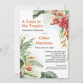 Aloha Diploma! Tropical Graduation Pool Party Inbjudningar