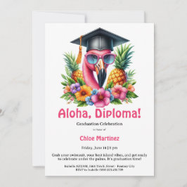 Aloha Diplomering Tropisk Poolparty Inbjudningar