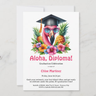 Aloha Diplomering Tropisk Poolparty Inbjudningar