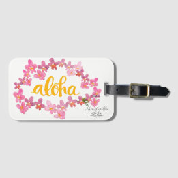 Aloha djärv orkidélei väska tag - Vit Bagagebricka