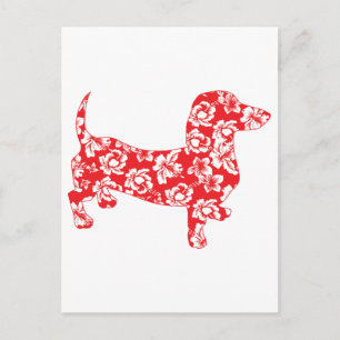 Aloha Doxie Dachshund Vykort