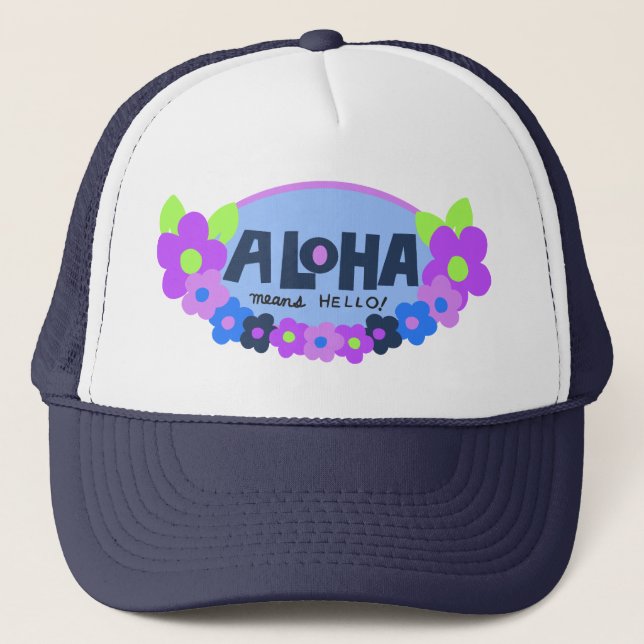 Aloha Elaks Hej Hawaii Blommigt Keps (Framsida)