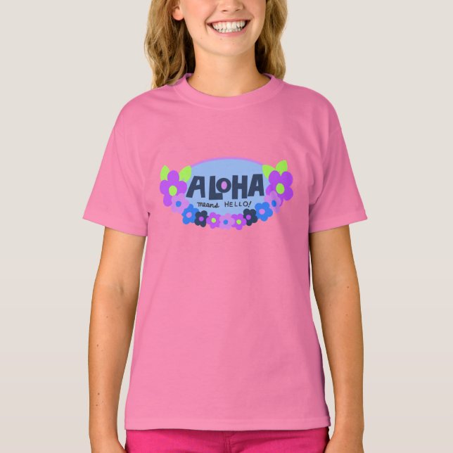 Aloha Elaks Hej Hawaii Blommigt T-shirt (Framsida)