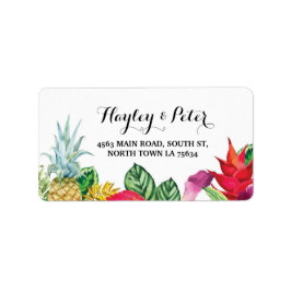 Aloha Elegant Adress Luau Bröllopsetiketters Stick Adressetikett