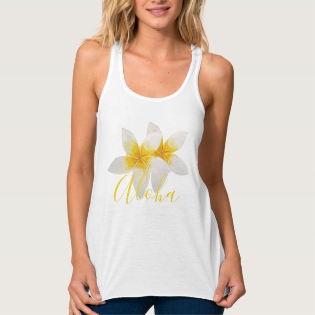 Aloha | elegant tropisk blomma linne med racerback  (Framsida)