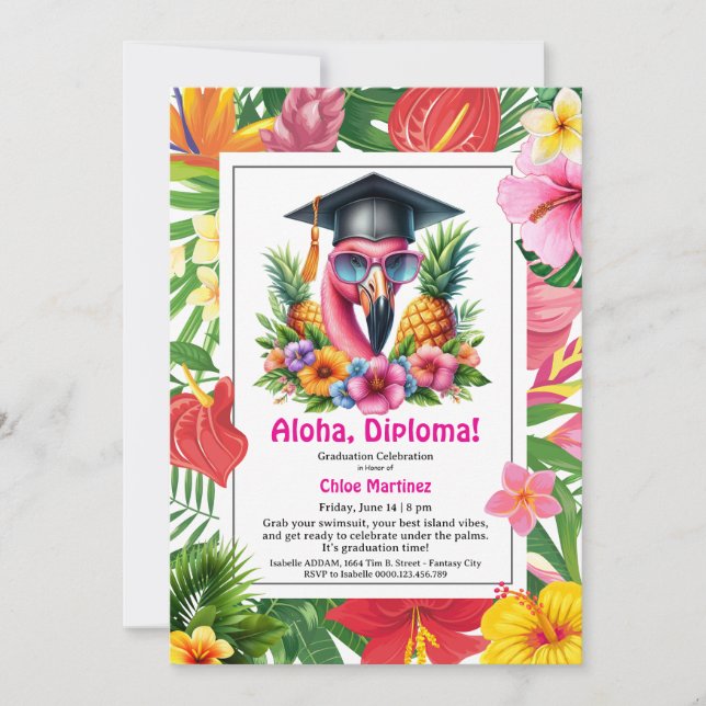 Aloha-examen! Tropisk examensfest vid poolen  Inbjudningar (Framsida)