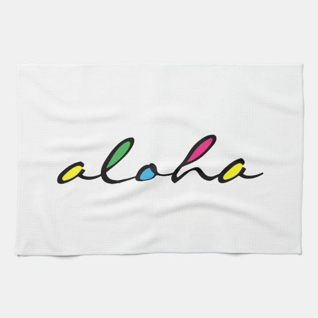 ALOHA-färgad Kökshandduk (Horisontell)