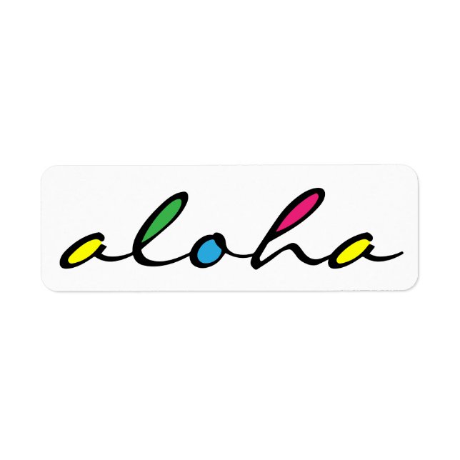 ALOHA-färgad Returadress Etikett (Framsidan)
