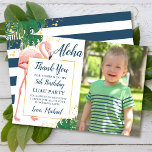 Aloha Flamingo Blue Guld Tropical Birthday Photo Tack Kort<br><div class="desc">Aloha Flamingo Blue Guld Tropical Birthday Photo - tackkort</div>