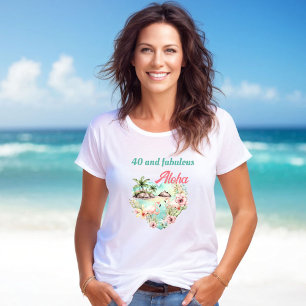 Aloha Flamingo Sommar Tropical 40:e födelsedagen N T Shirt