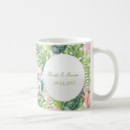 Aloha Flamingo Tropical Beach Wedding Kaffemugg