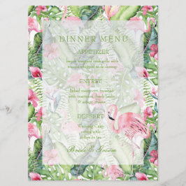 Aloha Flamingo Tropical Beach Wedding Meny