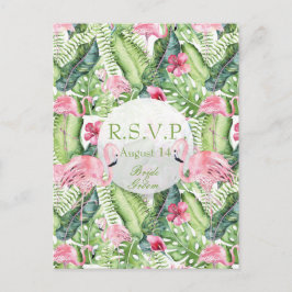 Aloha Flamingo Tropical Beach Wedding OSA Inbjudan Vykort