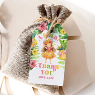 Aloha flicka sommar Tropical Luau födelsedag tack Presentetikett
