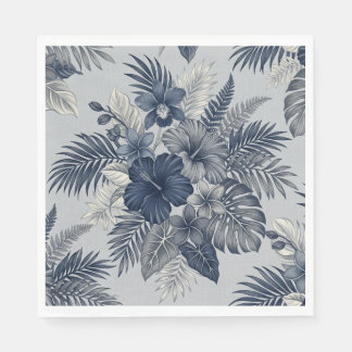 Aloha Floral Bloom Blue & Grey Pappersservett