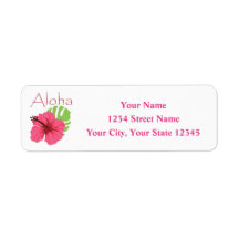 Aloha Flower Address Label