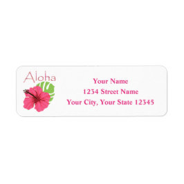 Aloha Flower Address Label Returadress Etikett