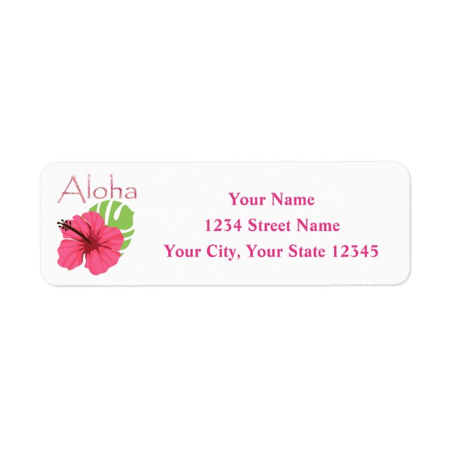 Aloha Flower Address Label Returadress Etikett (Framsidan)