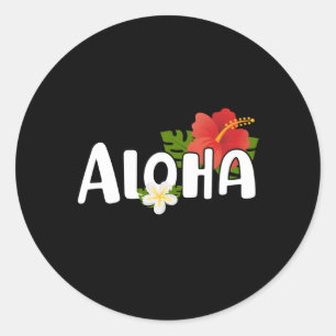 Aloha Flower Hawaiian Print Aloha Hawaii Runt Klistermärke