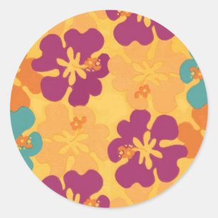 Aloha Flowers - Sticker Runt Klistermärke