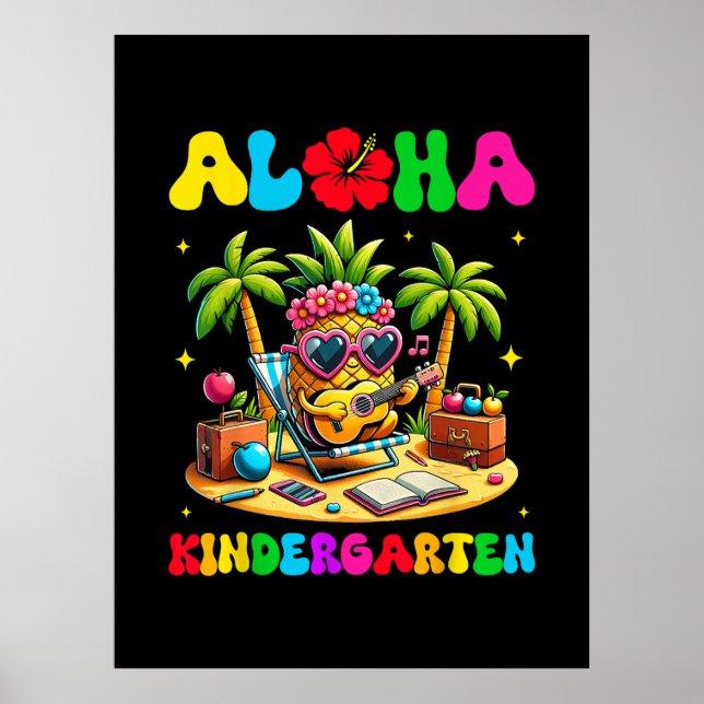 Aloha förskola Pineapple Hawaii tillbaka till skol Poster (Framsidan)