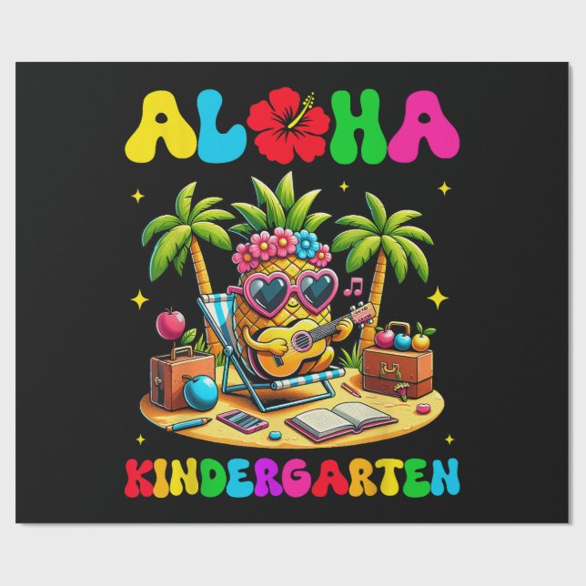 Aloha förskola Pineapple Hawaii tillbaka till skol Presentpapper (Platt)