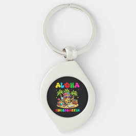 Aloha förskola Pineapple Hawaii tillbaka till skol Swirl Silverfärgad Nyckelring