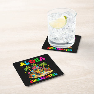 Aloha förskola Pineapple Hawaii tillbaka till skol Underlägg Papper Kvadrat
