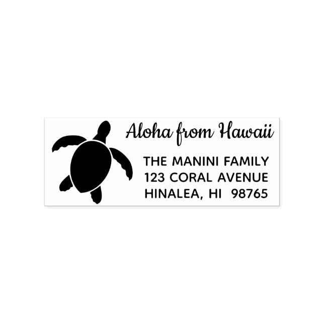 Aloha från Hawaii Returadress Frimärke Honu Turtle Stämpel (Tryck)