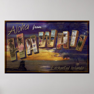 Aloha från Hawaii vintage underteckna Poster