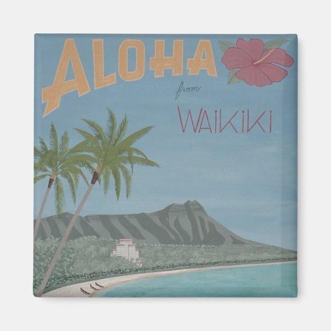 ALOHA från WAIKIKI-magnet Magnet (Framsidan)