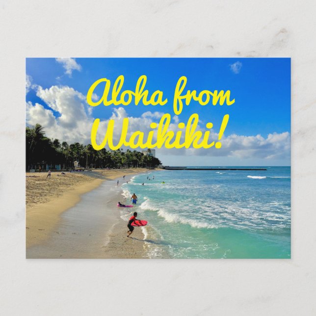 Aloha från Waikiki Vykort (Framsida)