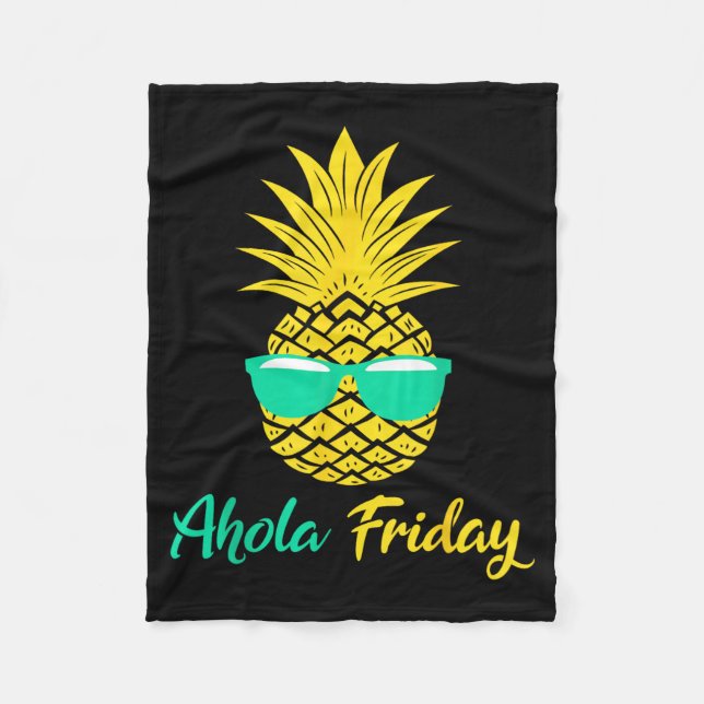 Aloha fredag ananas sommar frukt ananas fleecefilt (Framsidan)